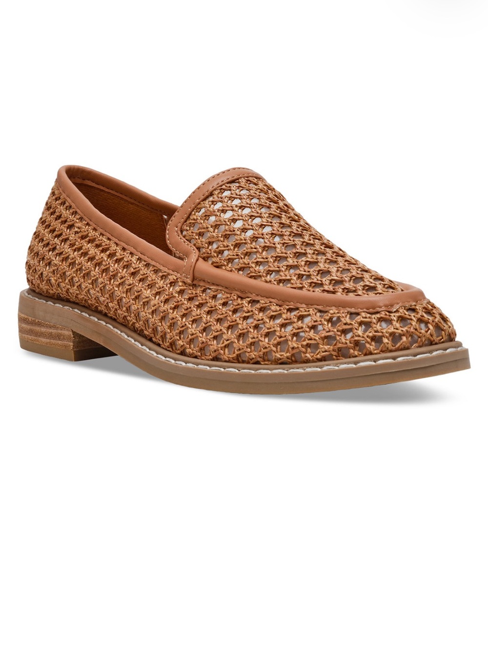 Dolce Vita DV Women's Fran Woven Slip On Loafers Flat Tan Latte Raffia Size 9